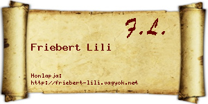 Friebert Lili névjegykártya